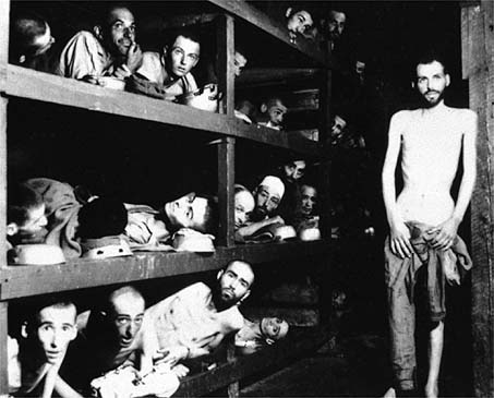 Jewish prisoners at Buchenwald Concentration Camp in Germany