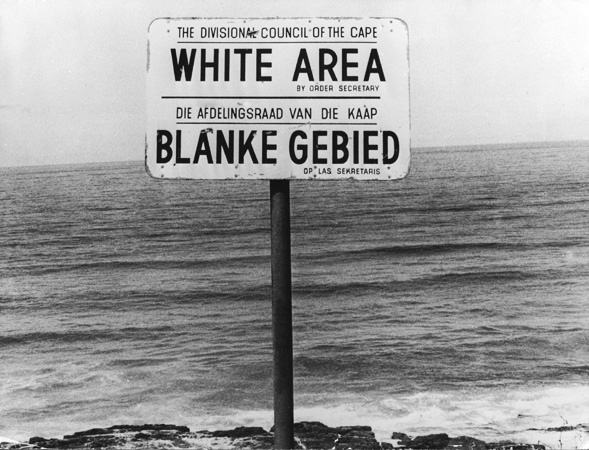 Segregation Sign. This sign on a South African beach designates