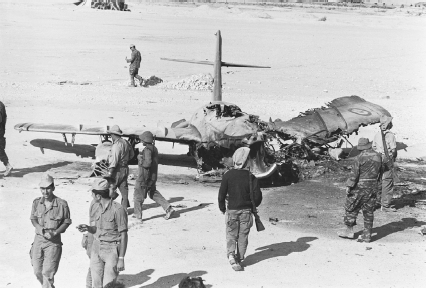 Many Egyptian planes were destroyed by the Israeli attack that began the Six-Day War in 1967. ( Hulton-Deutsch Collection/Corbis.)