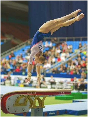 Lilia Akhaimova of Russia competes on vault during the Voronin Cup in Moscow, Russia, December 2016.