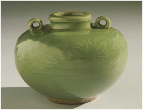 Pictured is a porcelain water jar from the Song dynasty.