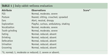 Using the facial grimace scale to evaluate rabbit wellness in post