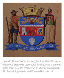 Bandeirante com Gualteira de Couro de Anta, Gibão de Armas, Rodela, Espada,  Arcabuz e Forquilha