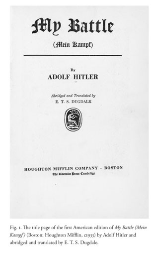 Period book: Mein Kampf by Adolf Hitler, 1934 French Mon Combat