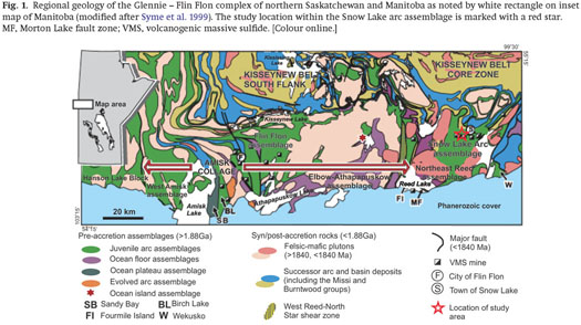 Map of the Flin Flon belt, illustrating the tectonic-stratigraphic