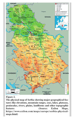 Map showing the geographical position of Vojvodina (Serbia) within Europe.
