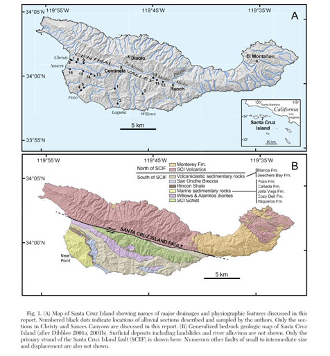 Late Quaternary fluvial history of Santa Cruz Island, California