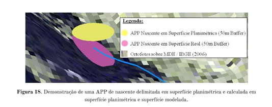EVALUATION OF PERMANENT PRESERVE AREAS ON PLANIMETRIC SURFACE AND MODELED  SURFACE IN ENVIRONMENTAL PROTECTION AREA OF PETROPOLIS MOUTAIN  REGION--RJ/AVALIACAO DE AREAS DE PRESERVACAO PERMANENTE EM SUPERFICIE  PLANIMETRICA E SUPERFICIE MODELADA NA AREA