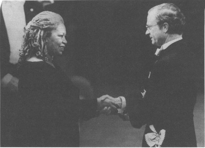 Toni Morrison accepting the Noble Price in 1993