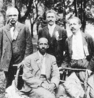 W. E. B. Du Bois is shown seated with other members of the Niagara Movement, which marked the beginnings of the civil rights movement in the early 1900s.