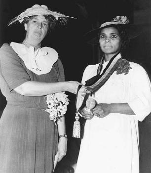 First lady Eleanor Roosevelt (left) earned the respect of many African Americans after she resigned from the Daughters of the American Revolution (DAR) organization, which had canceled the performance of singer Marian Anderson (right) at Consti