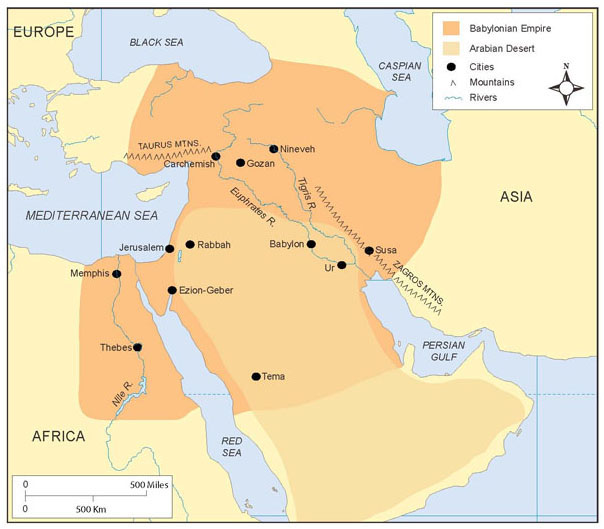The Babylonian Empire spanned most of southwest Asia, controlling lands
