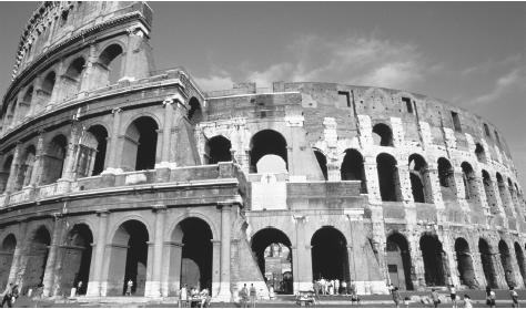 The Coliseum in Rome, a popular tourist spot.