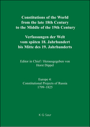 Constitutions of the World from the Late 18th Century to the Middle of the 19th Century-Europe, ed. , v. 4