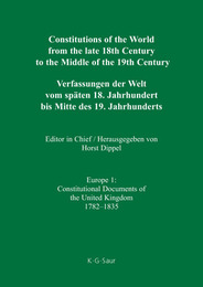 Constitutions of the World from the Late 18th Century to the Middle of the 19th Century--Europe, ed. , v. 1