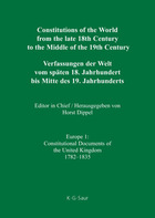 Constitutions of the World from the Late 18th Century to the Middle of the 19th Century--Europe, ed. , v. 1