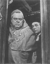 Orson Welles as Cardinal Wolsey and Paul Scofield as Thomas More in the film adaptation