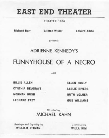 Playbill of Kennedys Funnyouse of a Negro.