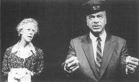 Frances Sternhagen and Earle Hyman in scene from a stage production of Driving Miss Daisy.
