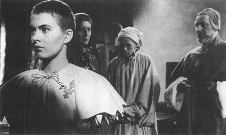 Jean Seberg (left) as Joan of Arc in the 1957 film adaptation of Saint Joan.