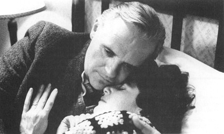 Anthony Hopkins (as C. S. Lewis) and Debra Winger (as Joy Gresham) in a scene from the 1993 film adaptation of Shadowlands.