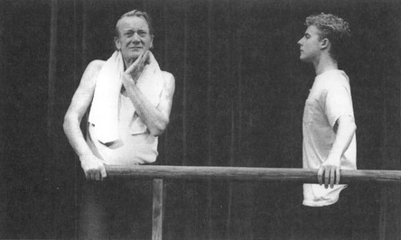 A scene from the 1989 production of A Life in the Theatre at Londons Theatre Royal.