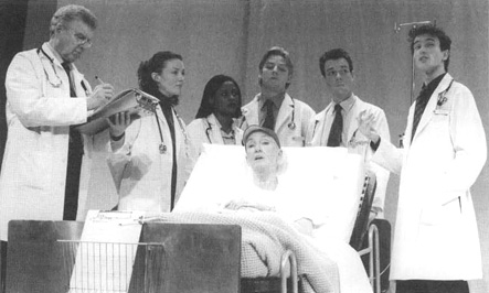 A scene from the 2000 theatrical production of Wit in London, England