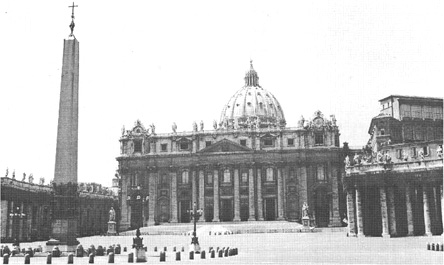 St. Peters Basilica in Vatican City represents the influential role of the Roman Catholic Church portrayed in The Advertisement