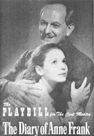 Playbill cover from the 1956 theatrical production of The Diary of Anne Frank