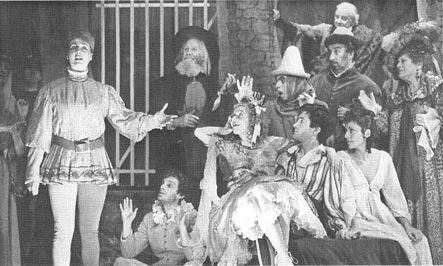 A scene from the 1980 theatrical production of The Life and Adventures of Nicholas Nickleby, written by Charles Dickens and adapted by David Edgar