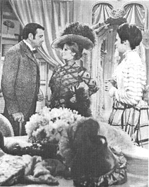 Walter Matthau, Barbara Streisand (as Dolly), and Marianne McAndrew in a scene from the 1969 film adaptation Hello, Dolly!