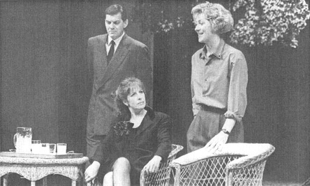 A scene from a 1988 production of The Secret Rapture, performed at Lyttelton Theatre in London
