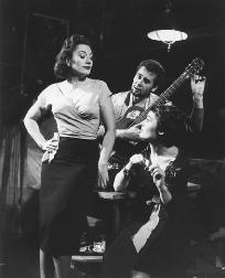 Lola Muethel, Hannes Riesenberger, and Johanna Wichmann in the 1958 theatrical premier of Orpheus Descending in Frankfurt, Germany