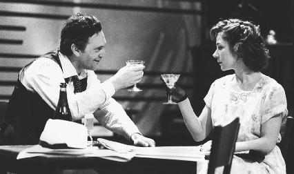 Daniel Massey and Zoe Wanamaker in a scene from a theatrical production of The Time of Your Life, directed by Howard Davies