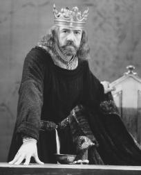 Robert Lindsay, as Henry II, in the 1991 stage production of Becket, performed at the Royal Haymarket Theatre in London, England