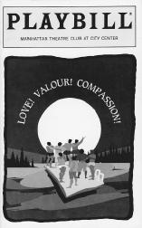 Playbill cover from the 1994 stage production of Love! Valour! Compassion!, performed at the Manhattan Theatre Club at City Center.
