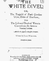 Title page from John Websters The White Devil, published in 1612