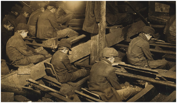 Breaker boys breathed in coal dust on their long shifts, which harmed their lungs.