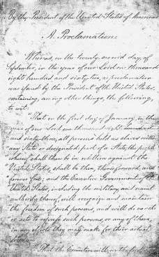 The first page of the original Emancipation Proclamation. AP/WWP/NATIONAL ARCHIVES