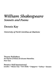 William Shakespeare: Sonnets and Poems, ed. , v. 