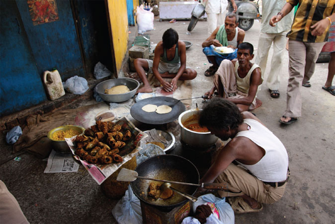 One of the the biggest health risks in India is infection by hepatitis B and typhoid, the main source being contaminated unclean food, such food made, sold, and eaten in unhygienic conditions.