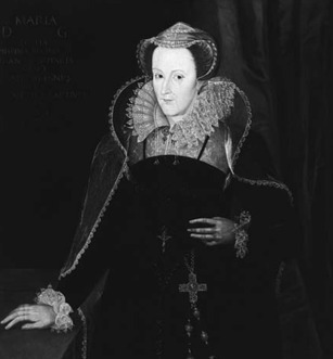 Portrait of Mary, Queen of Scots in captivity in England. This is a 17th-century painting based on a 1578 original by Nicholas Hilliard.