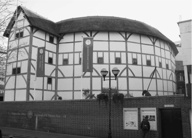 The rebuilt Globe Theatre, called Shakespeares Globe, in London. This photograph was taken in January 2008.