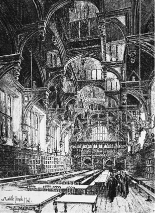 An 1895 illustration of Middle Temple Hall