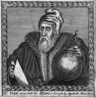 A 1659 engraving of John Dee, a prominent Elizabethan scientist