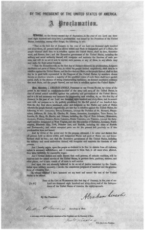 Copy of the Emancipation Proclamation, signed by Abraham Lincoln Boston Athenaeum
