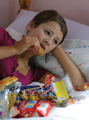 Binge eating disorder (BED) is when people eat massive portions of food but do not purge as bulimics do.