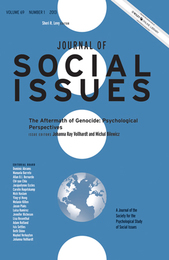 The Aftermath of Genocide: Psychological Perspectives (Special Issue: Journal of Social Issues, vol. 69, no. 1), ed. , v. 