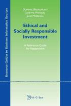 Ethical and Socially Responsible Investment: A Reference Guide for Researchers, ed. , v. 