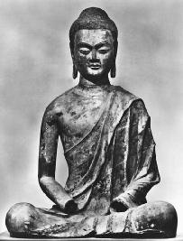 A T'ang-era figure of the Buddha seated sitting cross-legged